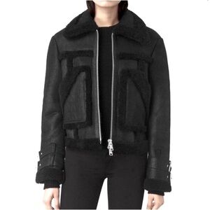 All Saints AllSaints Asher Shearling Moto Jacket Coat
Sheepskin Leather XS